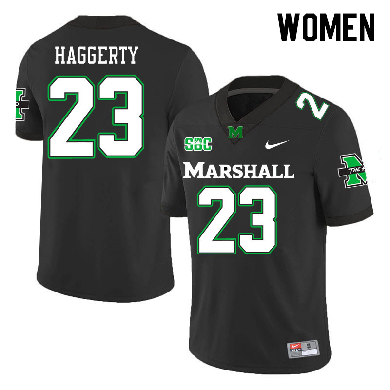 Women #23 Justin Haggerty Marshall Thundering Herd SBC Conference College Football Jerseys Stitched-